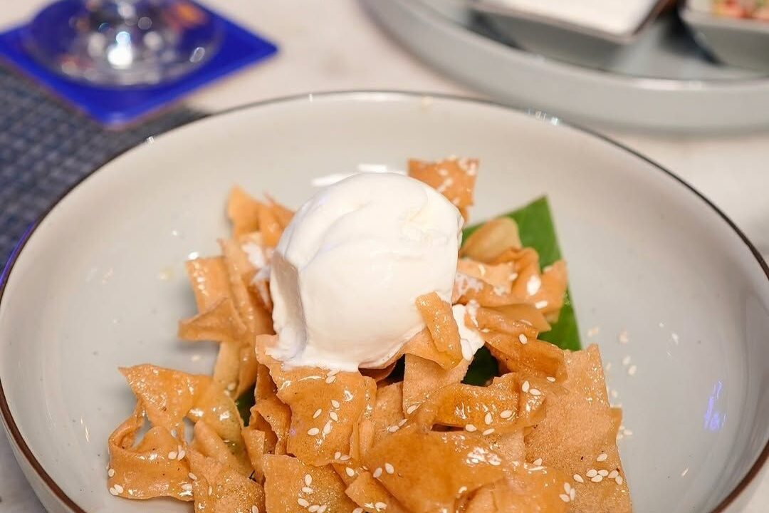 Dessert with a scoop of ice cream at Nouba Restaurant and Rooftop Lounge, C-Scheme Jaipur