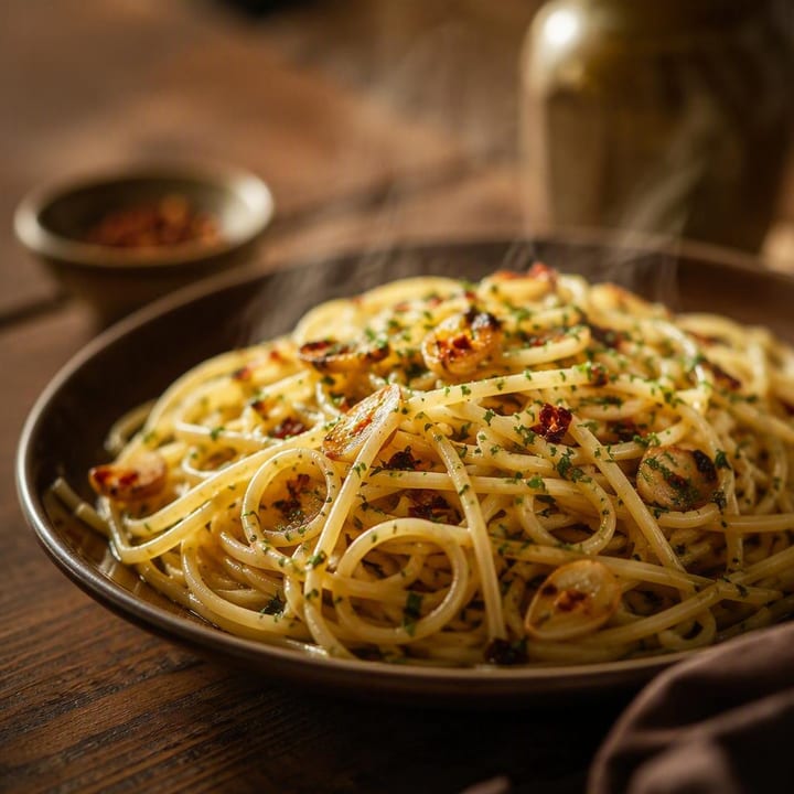 Plate of pasta with sauce and herbs at Nouba Restaurant and Rooftop Lounge, C-Scheme Jaipur