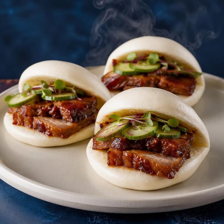Steaming bao buns on a sharing platter with chopsticks at Nouba Restaurant and Rooftop Lounge, C-Scheme Jaipur