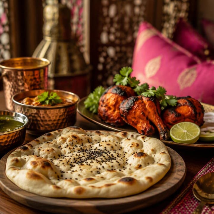 Tables set for Sunday lunch with north Indian plates at Nouba Restaurant and Rooftop Lounge, C-Scheme Jaipur