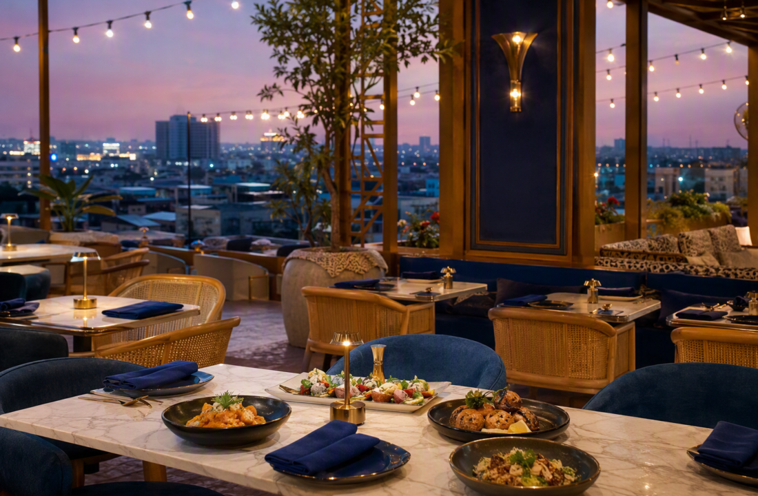 Group Dinner Order Guide Jaipur Rooftop at Nouba Restaurant and Rooftop Lounge, C-Scheme Jaipur
