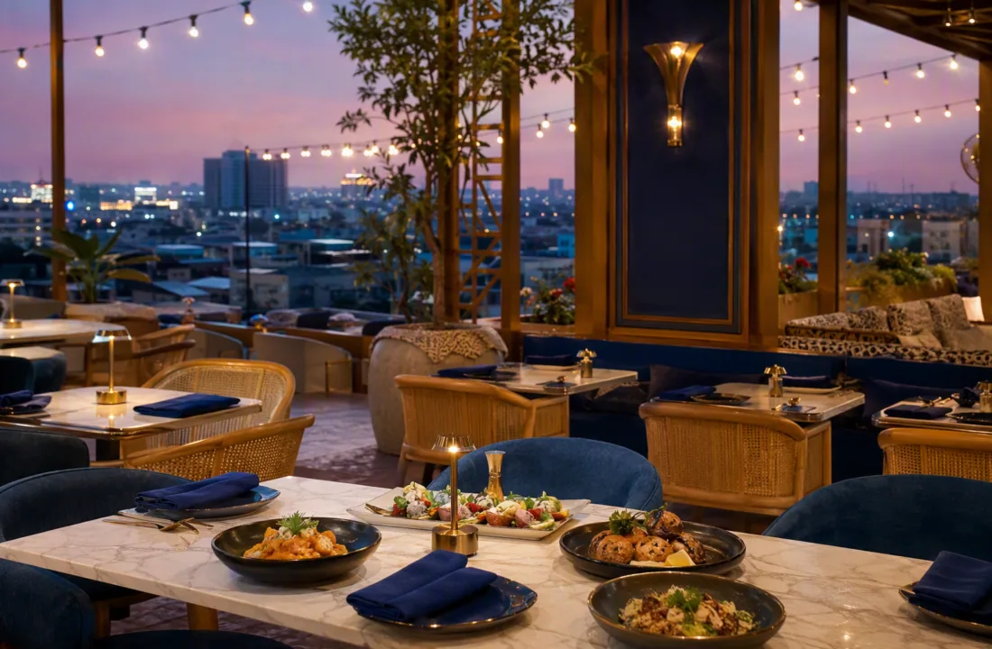 Group Dinner Order Guide Jaipur Rooftop at Nouba Restaurant and Rooftop Lounge, C-Scheme Jaipur