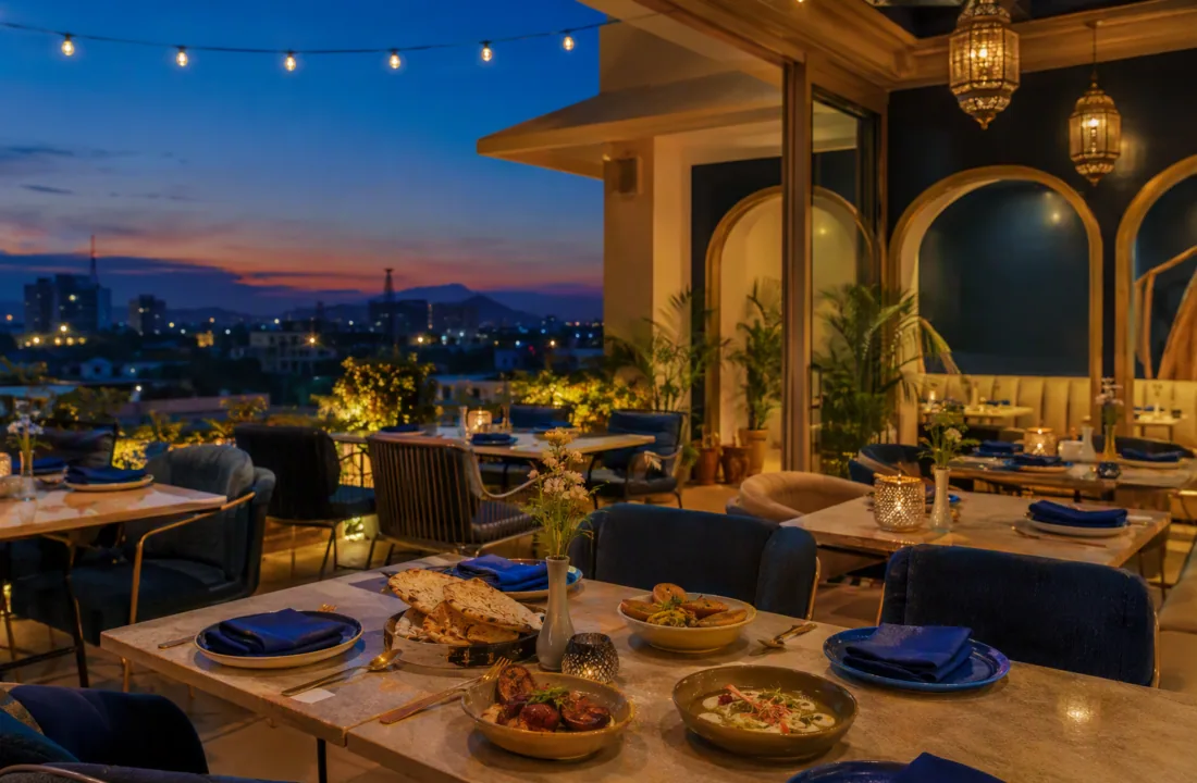 Rooftop Views Jaipur Weekday: Best Arrival Time at Nouba Restaurant and Rooftop Lounge, C-Scheme Jaipur