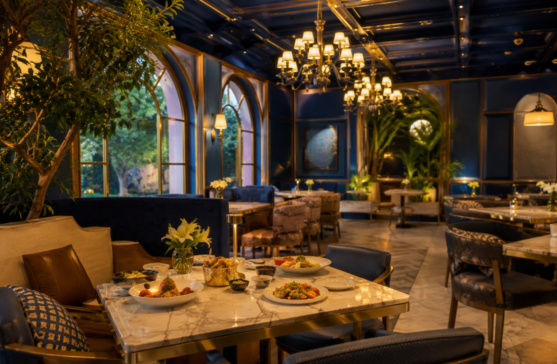 Order Sequence for Vegetarian Sharing Platter in Jaipur at Nouba Restaurant and Rooftop Lounge, C-Scheme Jaipur
