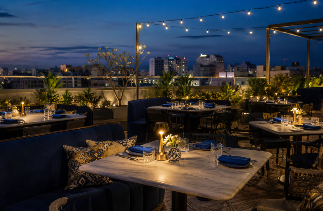 Anniversary Dinner Table Jaipur Rooftop at Nouba Restaurant and Rooftop Lounge, C-Scheme Jaipur