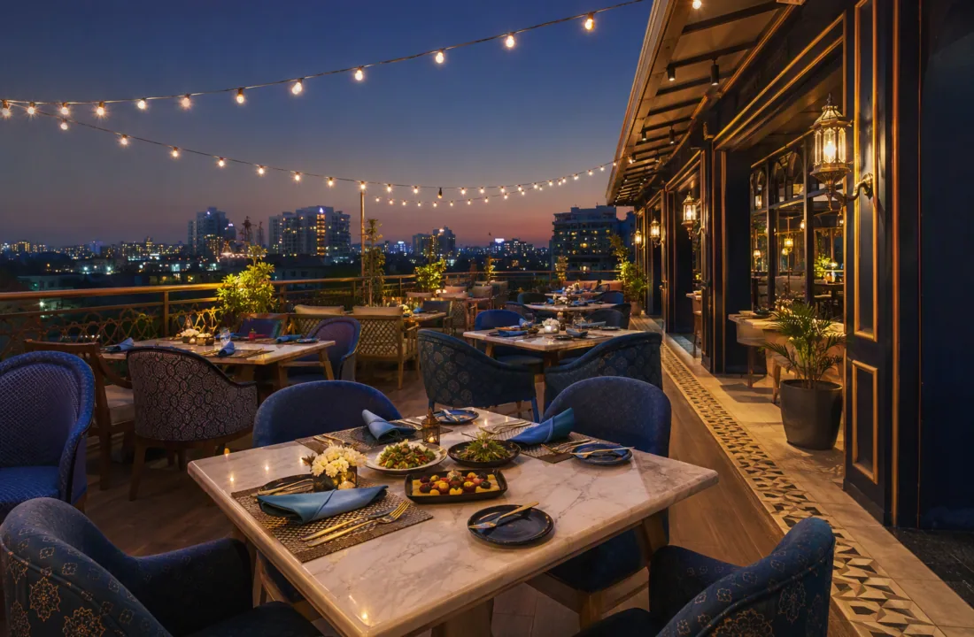 Electric Blue Rooftop Birthday Jaipur Fourth Floor at Nouba Restaurant and Rooftop Lounge, C-Scheme Jaipur