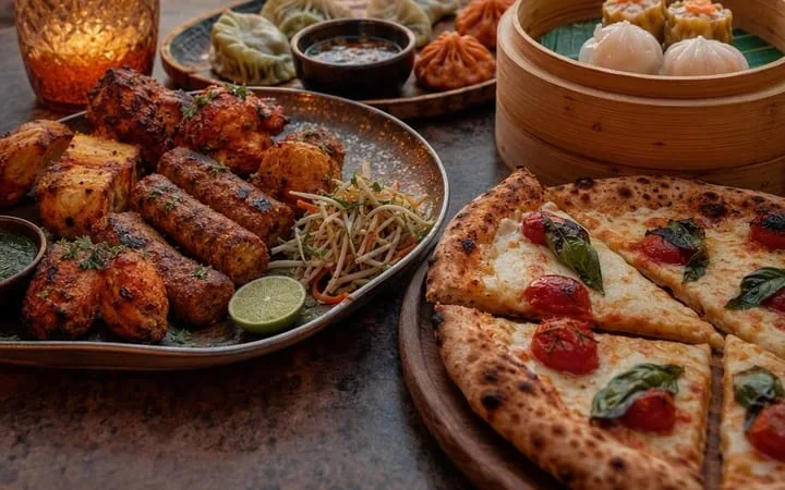 Family Restaurant Jaipur: Sharing Family Dinner at Rooftop Table