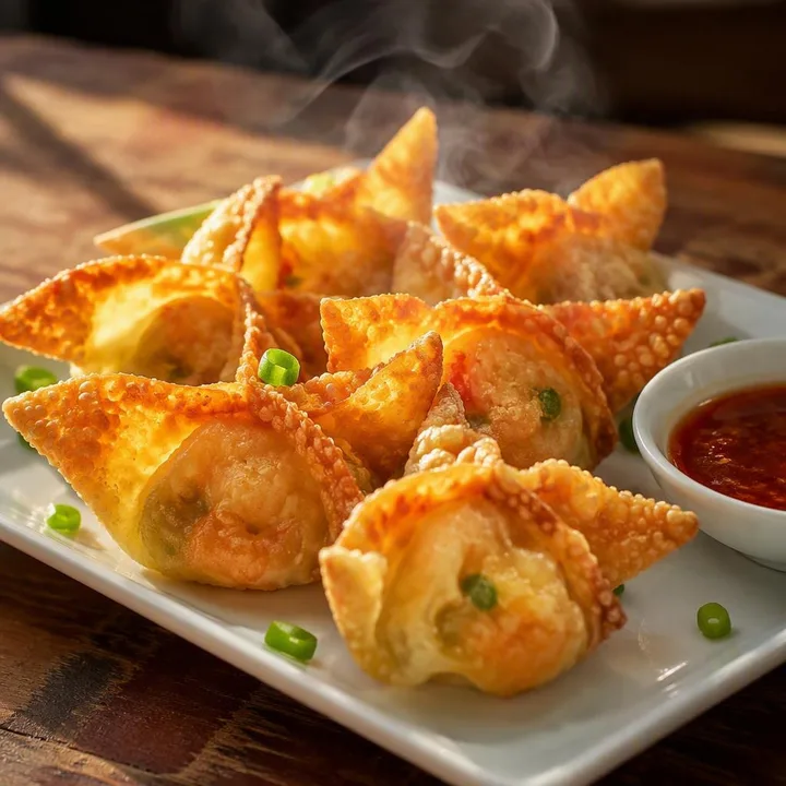Plate of crispy wontons with dipping sauce on a sharing table at Nouba Restaurant and Rooftop Lounge, C-Scheme Jaipur
