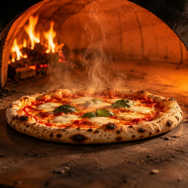 Wood-fired pizza oven on the 3rd floor at Nouba Restaurant and Rooftop Lounge, C-Scheme Jaipur