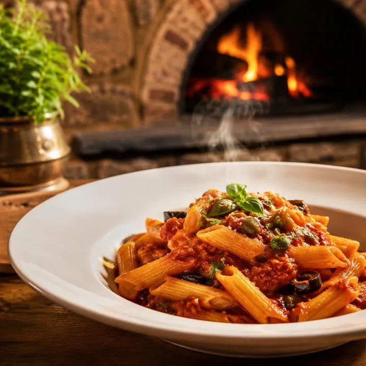 Plate of pasta with Italian mains at Nouba Restaurant and Rooftop Lounge, C-Scheme Jaipur