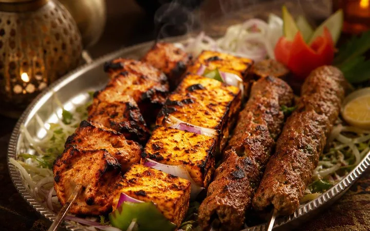 Indian Restaurant Near Me: Kebab Platter Portions for Tables of Two Four Eight