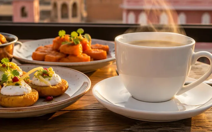 Nearby Restaurants: Coffee and Afternoon Plates Ordering at Cafe in C-Scheme