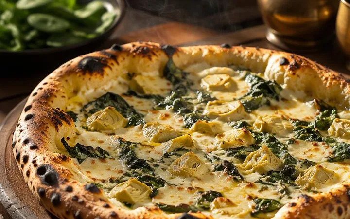 Vegetarian Restaurant Near Me: Spinach Artichoke Pizza First Order