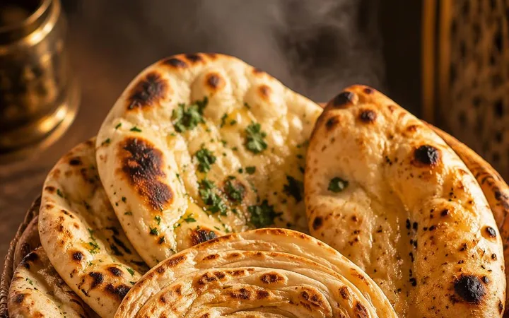 Indian Restaurant Near Me: Naan Bread Portions for Tables of Two Four Eight