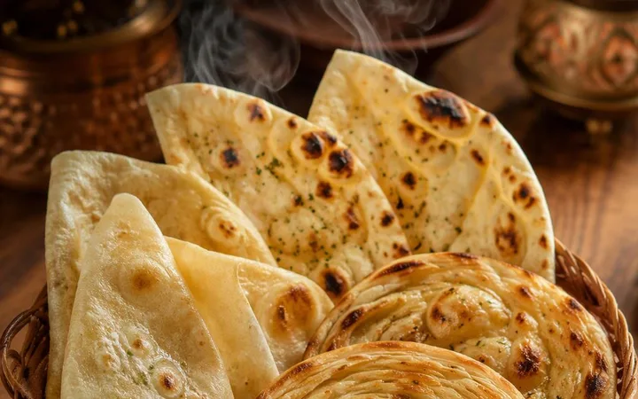 Vegetarian Restaurant Near Me: Naan Bread Basket for Tables of Two