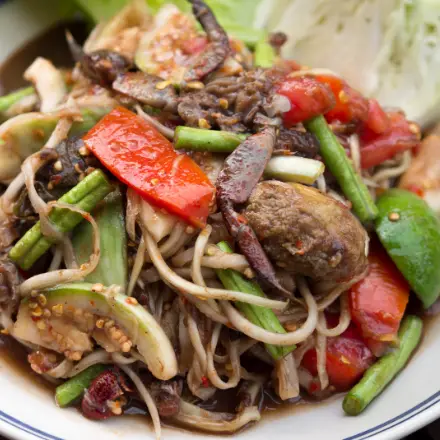 Som Tam, spicy Thai salad, Nouba Thai restaurant Jaipur